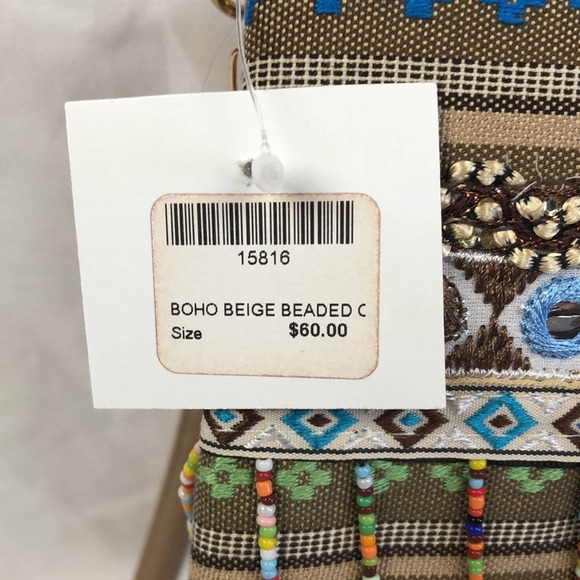 Boho Beaded Fold Over Hand Bag - Picture 3 of 10